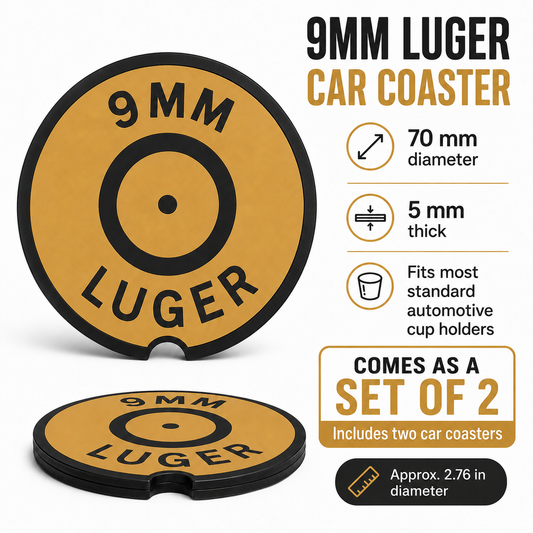 Ammo Car Coasters – Set of 2 | Caliber-Inspired 3D Printed Cup Holder Coasters