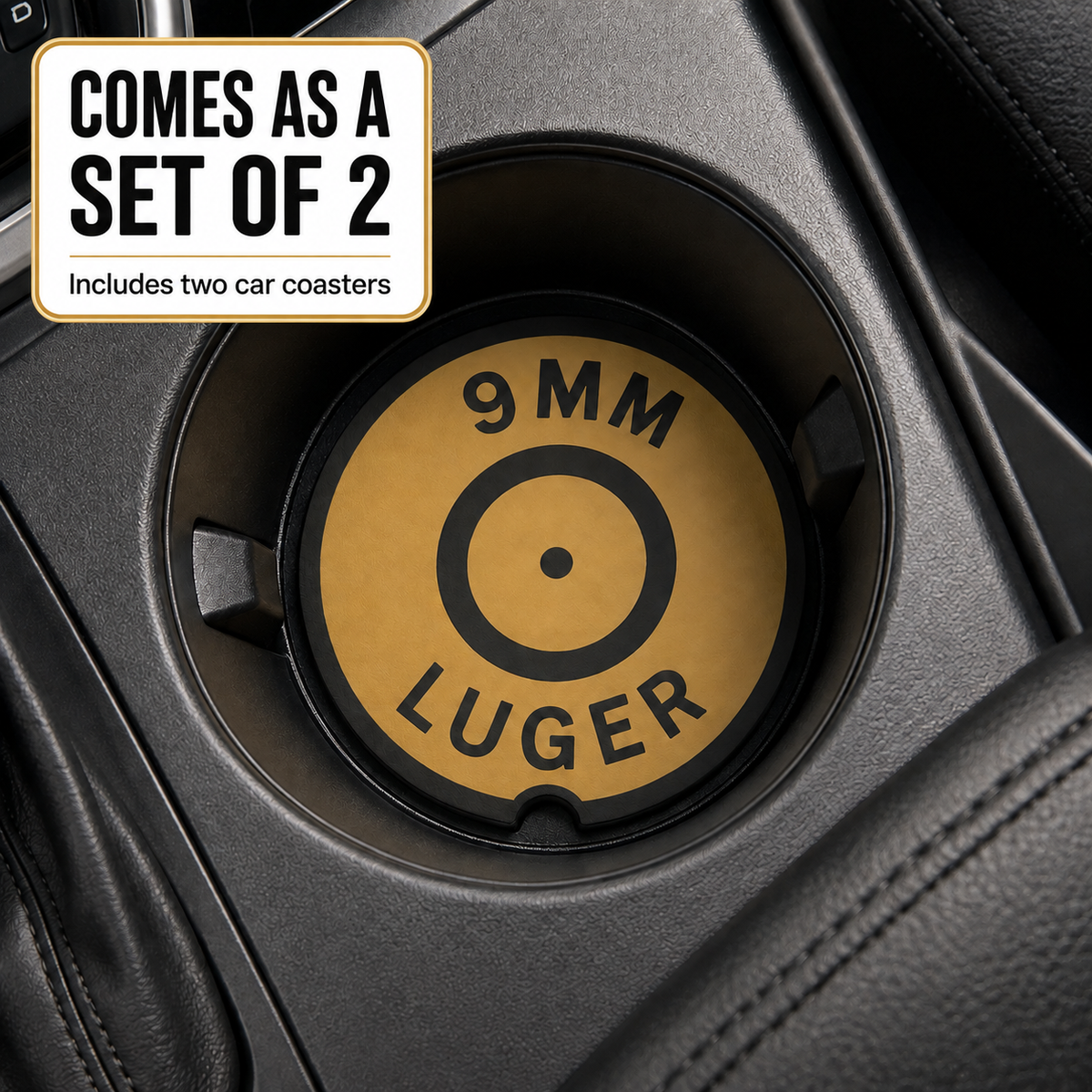 Ammo Car Coasters – Set of 2 | Caliber-Inspired 3D Printed Cup Holder Coasters