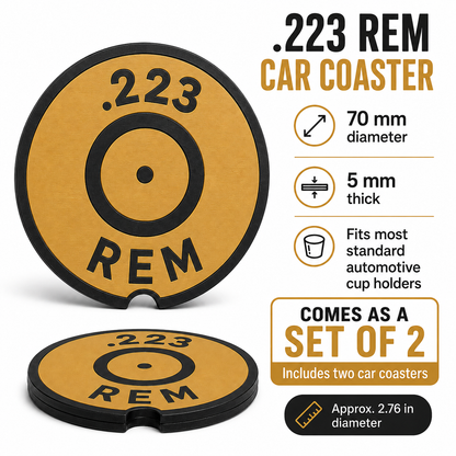 Ammo Car Coasters – Set of 2 | Caliber-Inspired 3D Printed Cup Holder Coasters